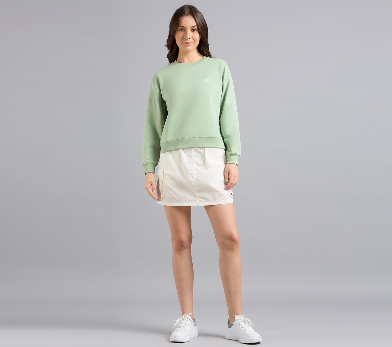 DROP SHOULDER SWEATSHIRT, YELLOW/BLUE Apparels Right View