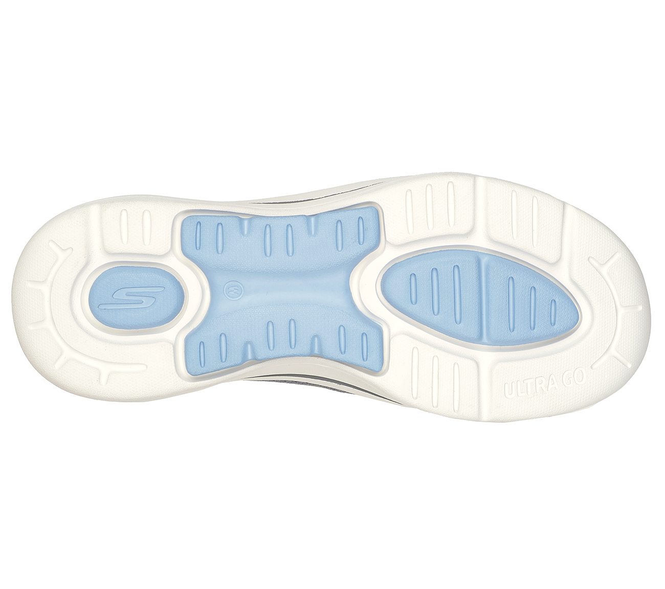 GO WALK ARCH FIT - GRATEFUL, GREY/BLUE Footwear Bottom View