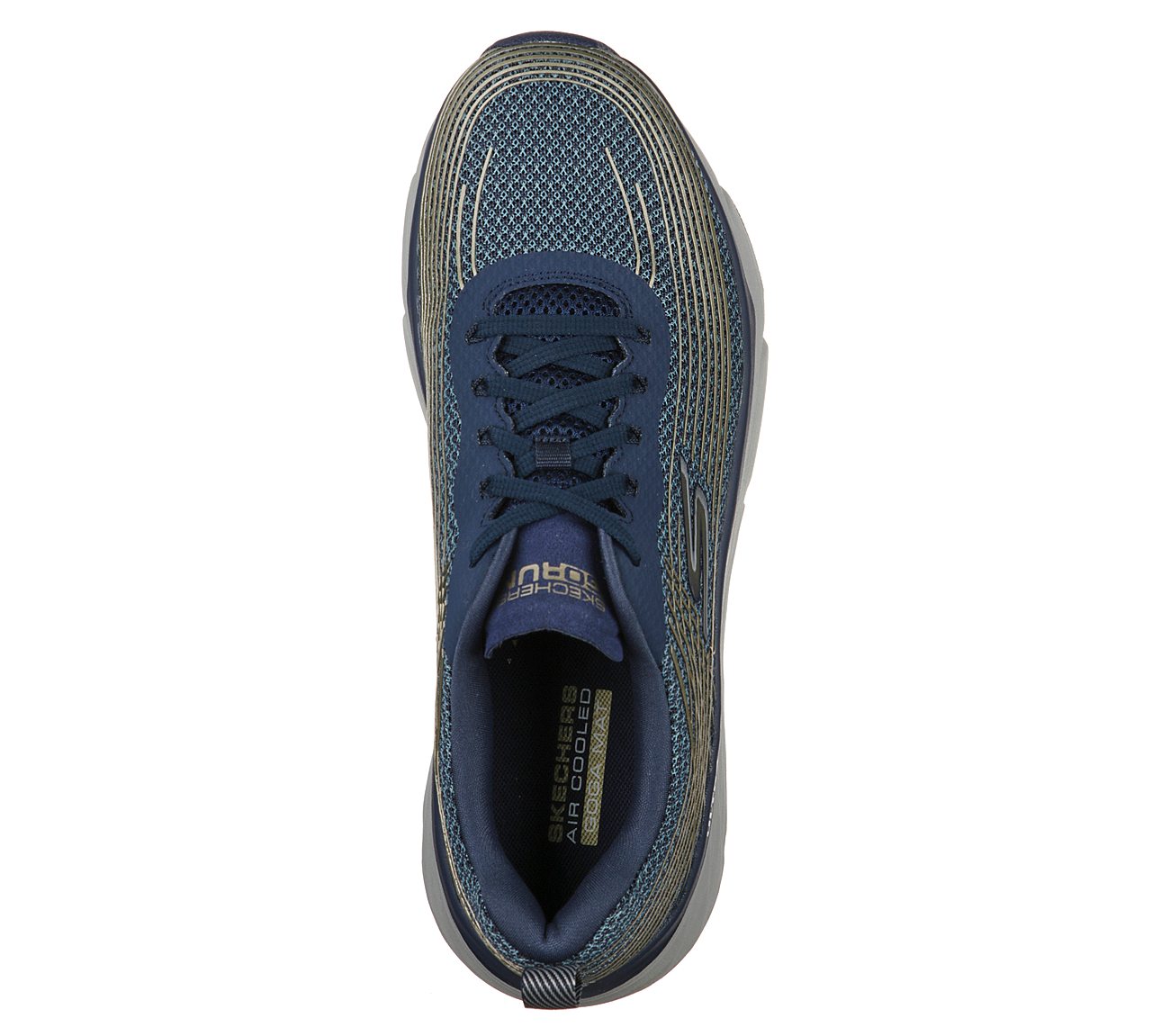 MAX CUSHIONING ELITE, NAVY/GOLD Footwear Top View