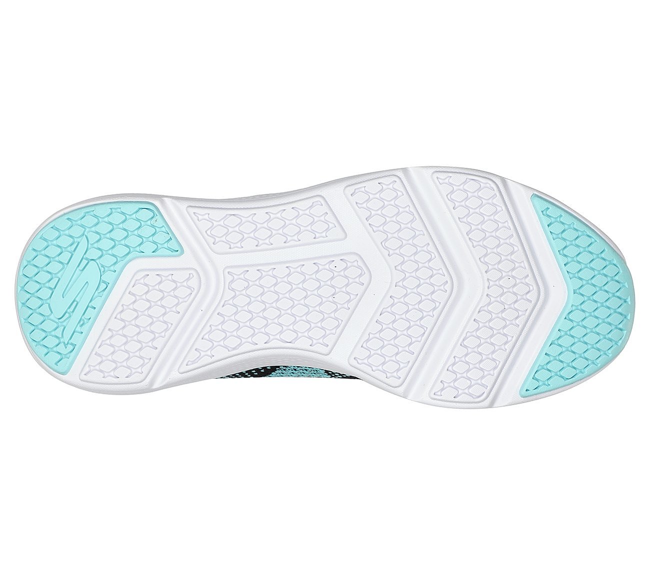 GO RUN ELEVATE, BLACK/AQUA Footwear Top View