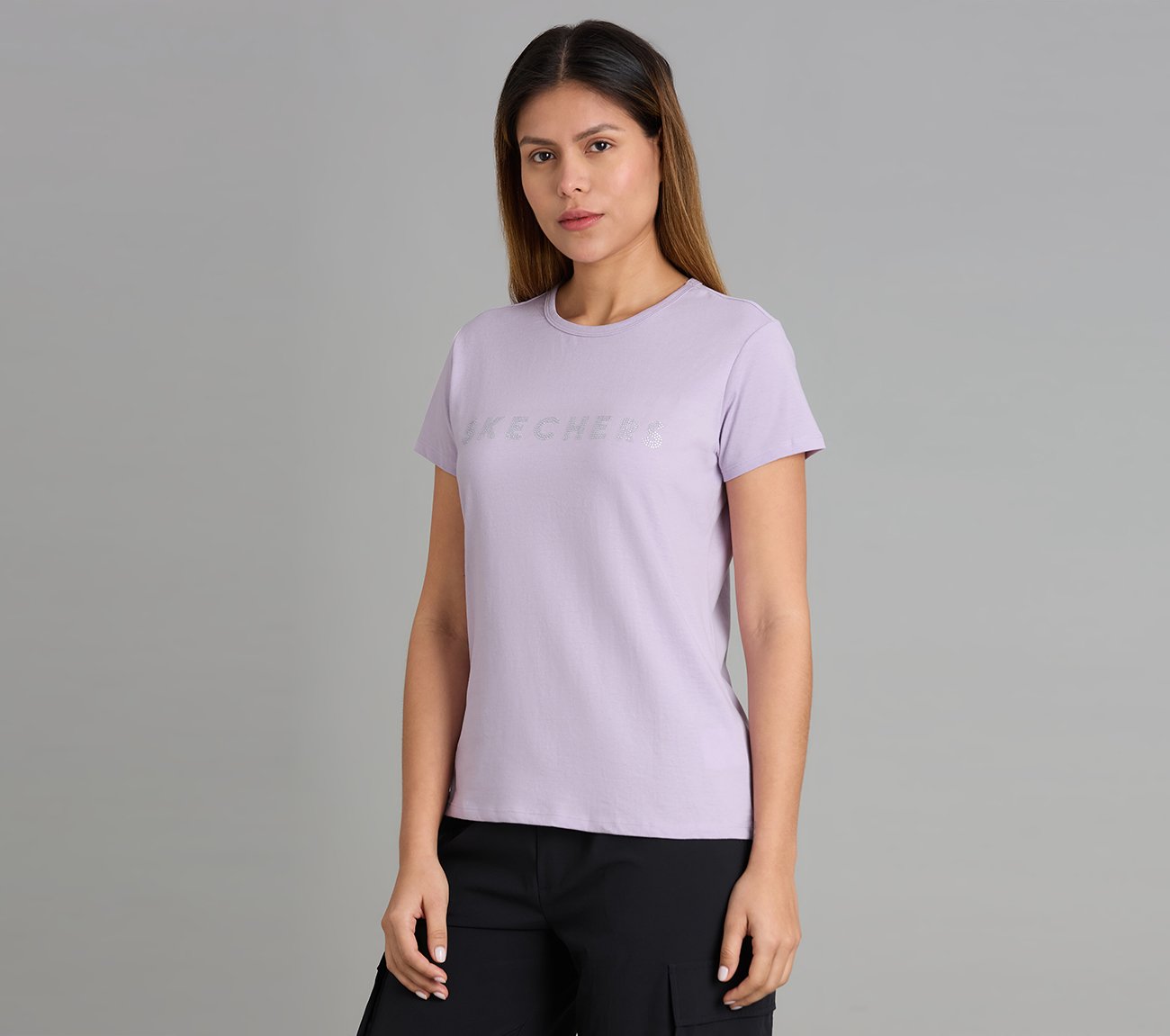 CREW NECK DIAMONTE T-SHIRT, PURPLE/LAVENDER