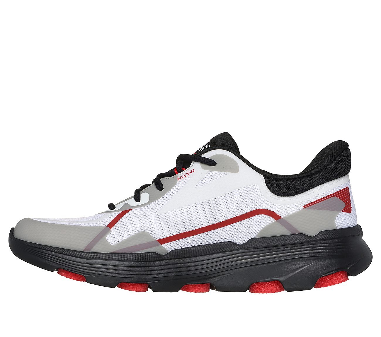 GO RUN 7, WHITE/BLACK/RED Footwear Left View