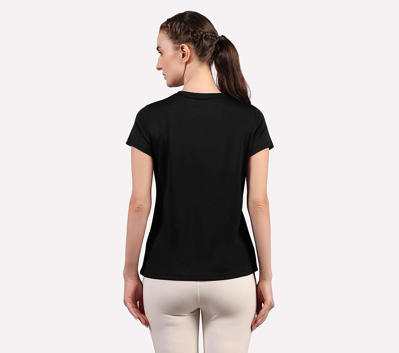 ROUND NECK BRANDED T SHIRT, BLACK Apparels Left View