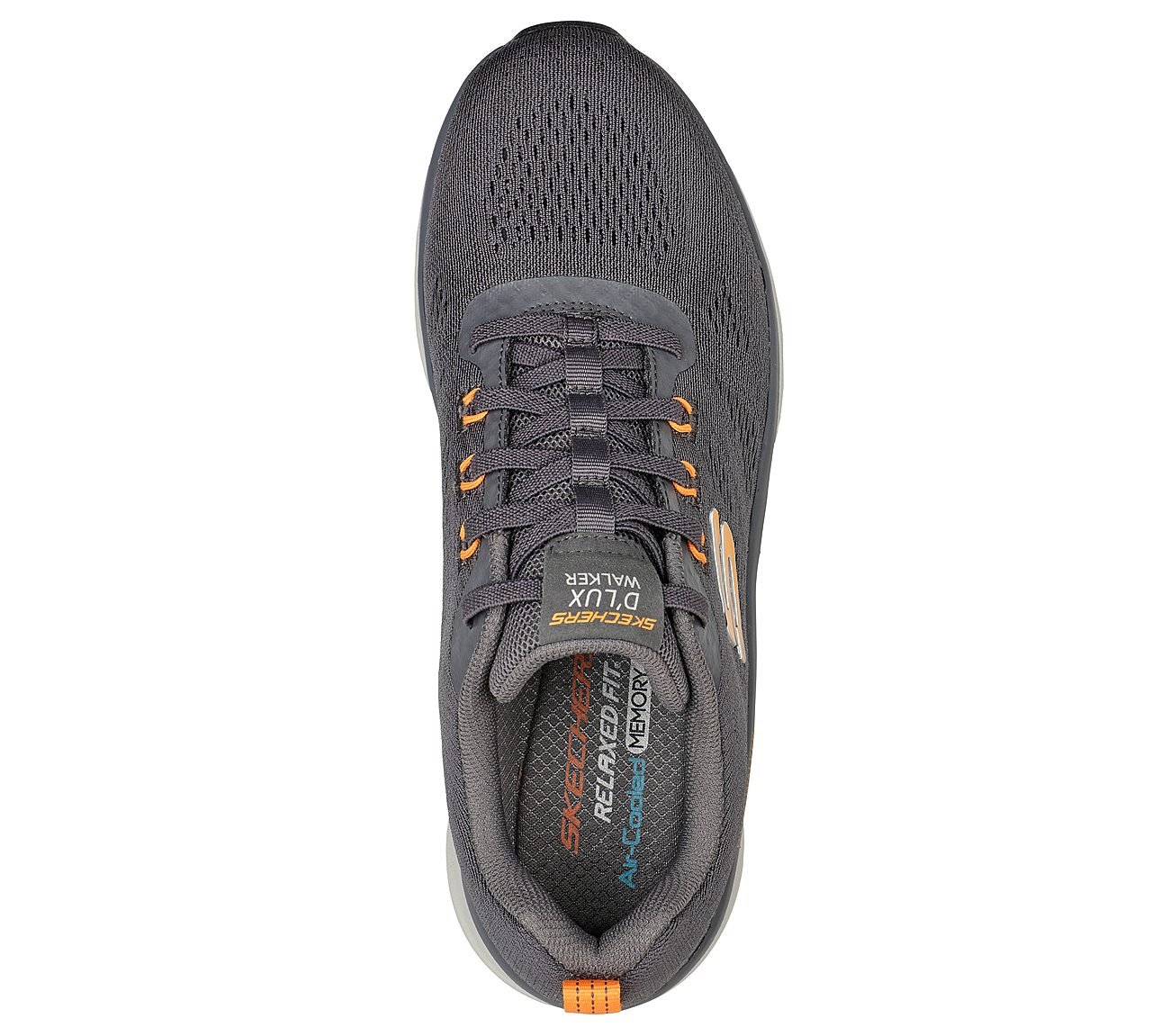 D'LUX WALKER-COMMUTER, CHARCOAL/ORANGE Footwear Top View