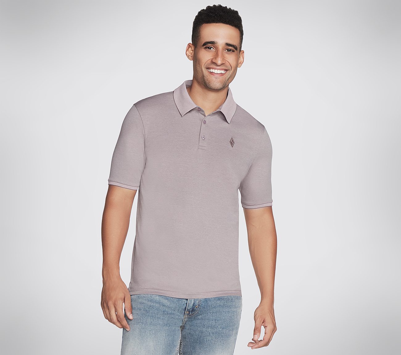 OFF DUTY POLO, TAUPE/LAVENDER Apparels Lateral View