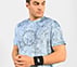 AOP CHEST PRINT PERFORMANCE T-SHIRT, CHARCOAL/LT. BLUE