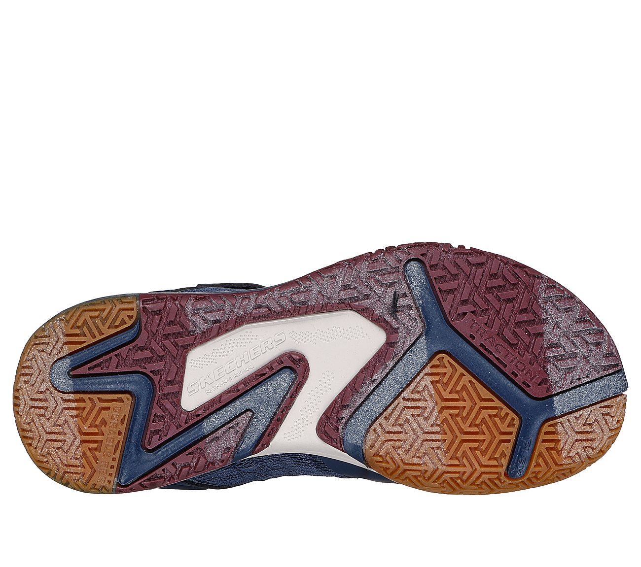 SKECHERS ELITE SPORT COURT, NAVY/MULTI Footwear Bottom View