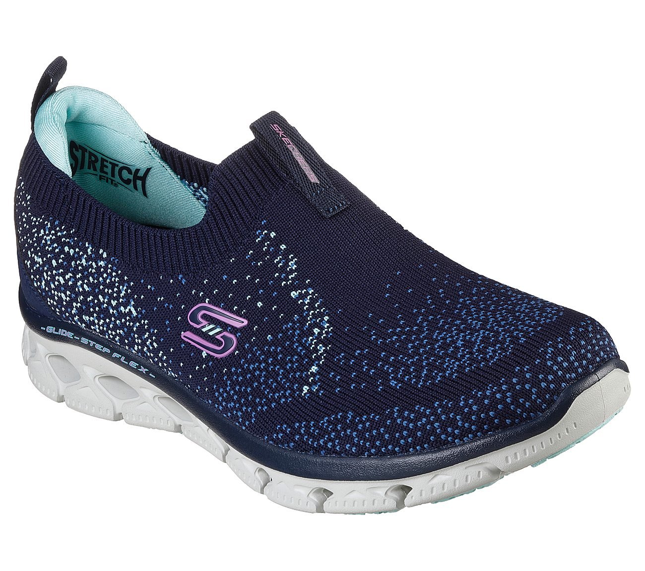 GLIDE-STEP FLEX, NAVY/TURQUOISE Footwear Right View