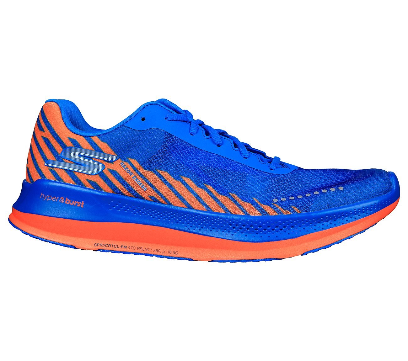 GO RUN RAZOR EXCESS, BLUE/ORANGE Footwear Right View