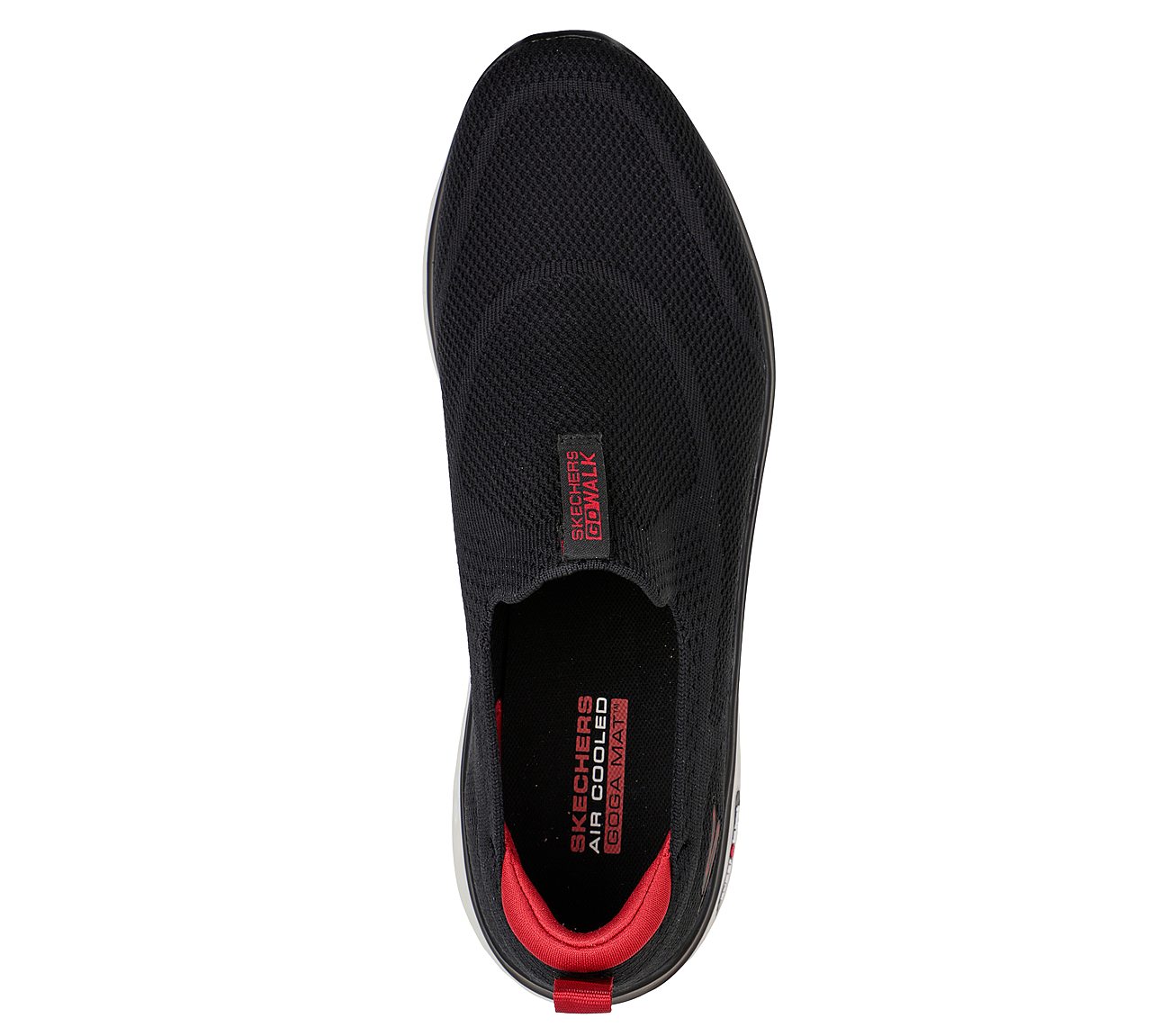 GO WALK HYPER BURST, BLACK/WHITE/RED Footwear Top View