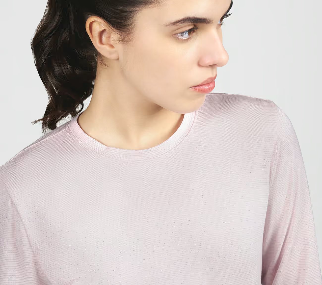 SHIMMER STRIPE LONG SLEEVE, LAVENDER/PINK Apparels Right View