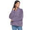 CUDDLE 1/4 ZIP, GREY/PURPLE Apparels Lateral View