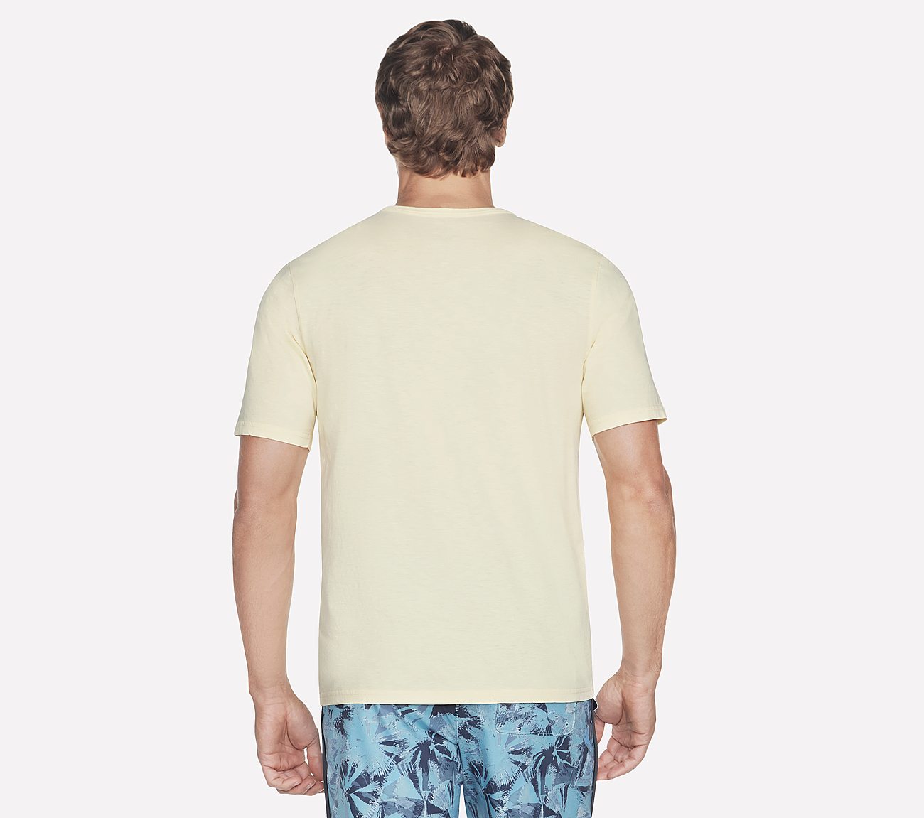 SKECH-BREEZE SLUB POCKET T-SHIRT, NATURAL/YELLOW Apparel Top View