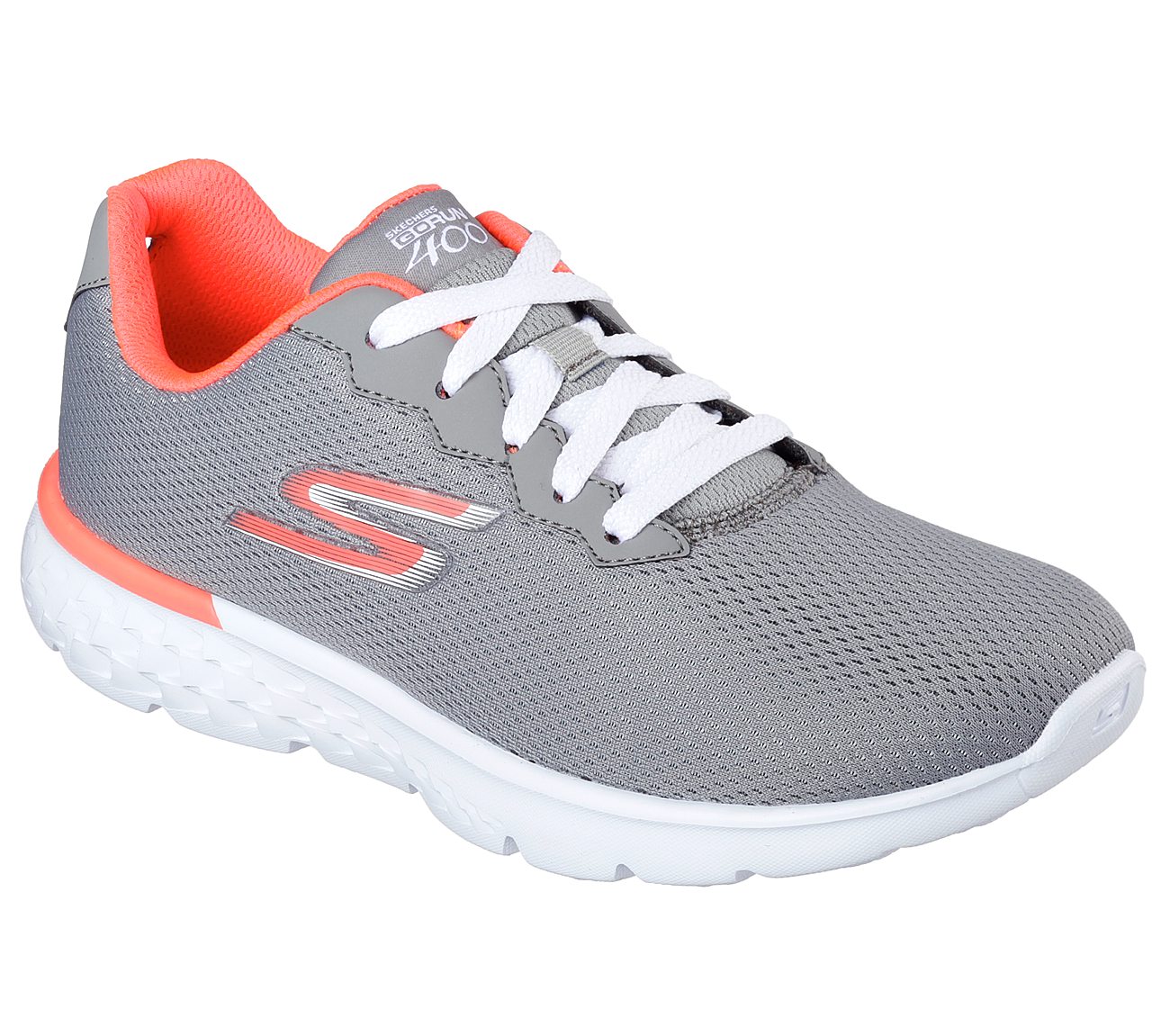 GO RUN 400 - ACTION, GREY/CORAL Footwear Lateral View