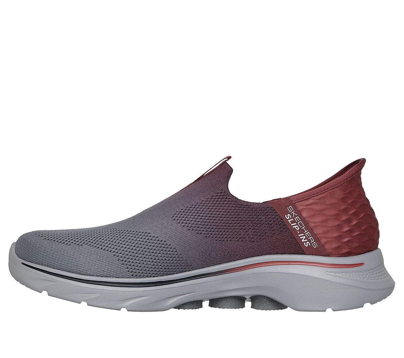 GO WALK 7 - EASY ON 2, RED GRAY Footwear Left View