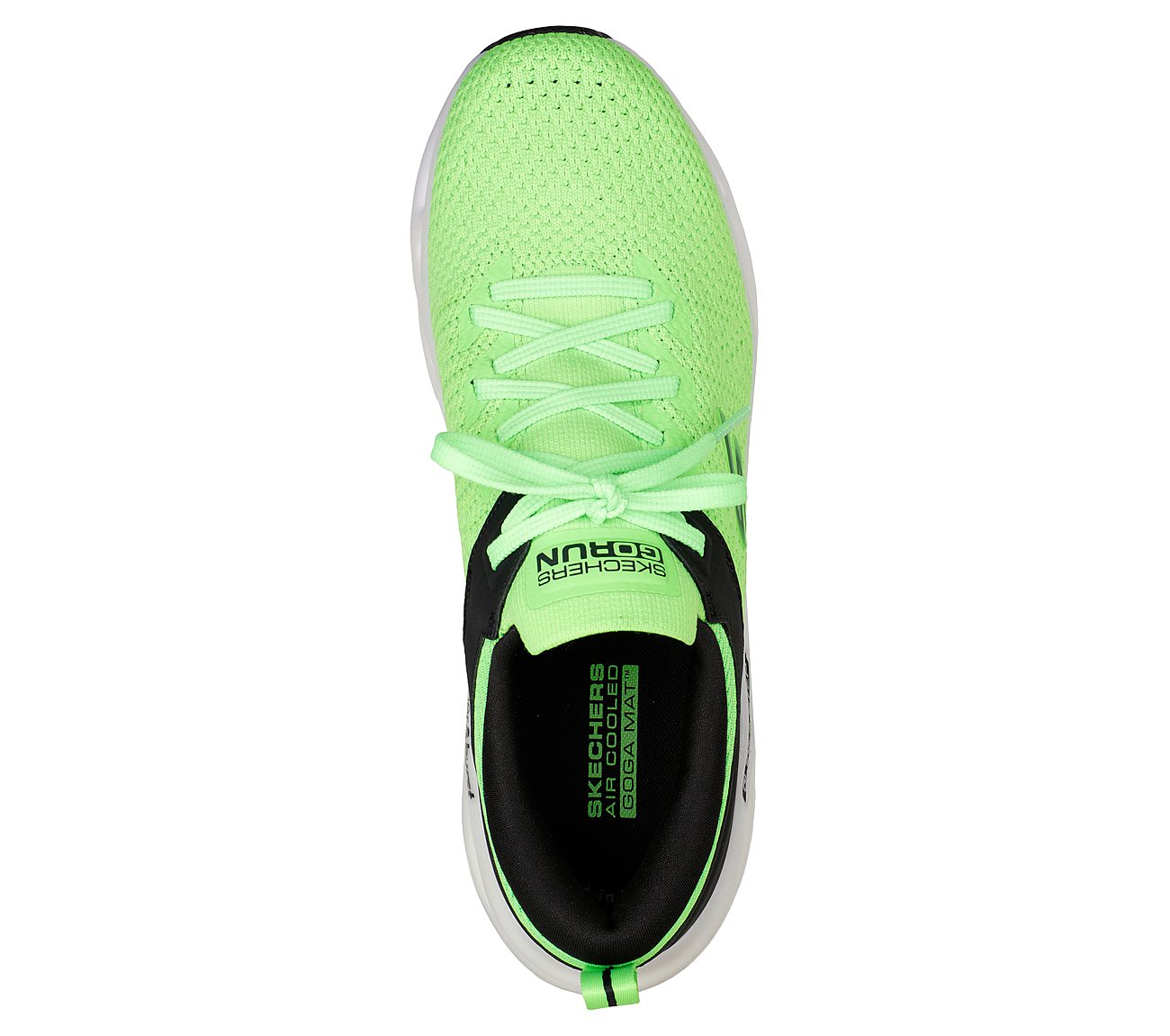 GO RUN SWIRL TECH-DASH CHARGE, LIME/BLACK Footwear Top View