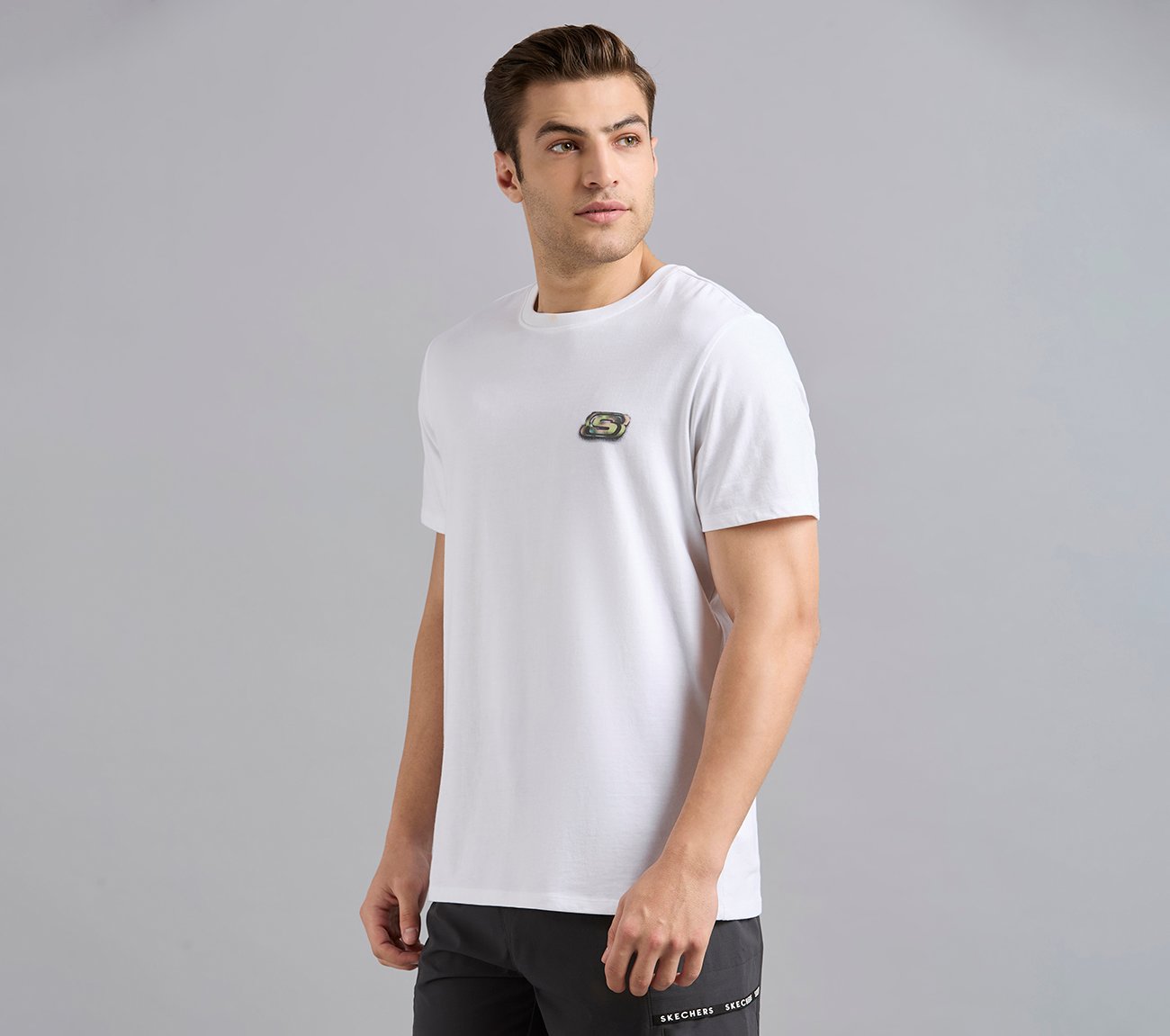 ANIME SPRAY APPLIQUE TEE, WHITE Apparel Top View