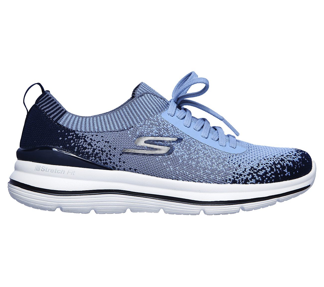 Skechers Navy/Blue Go Walk Stretch Fit Womens Lace Up Shoes - Style ID ...