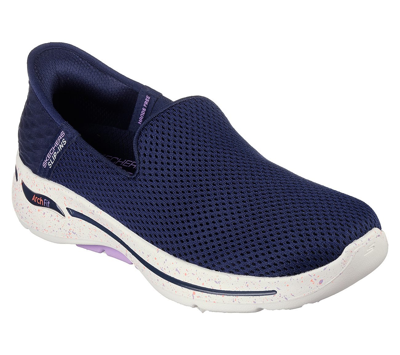 Zapatillas Skechers Go Walk Flex - Strik Mujer Navy Textile/Lavender Trim