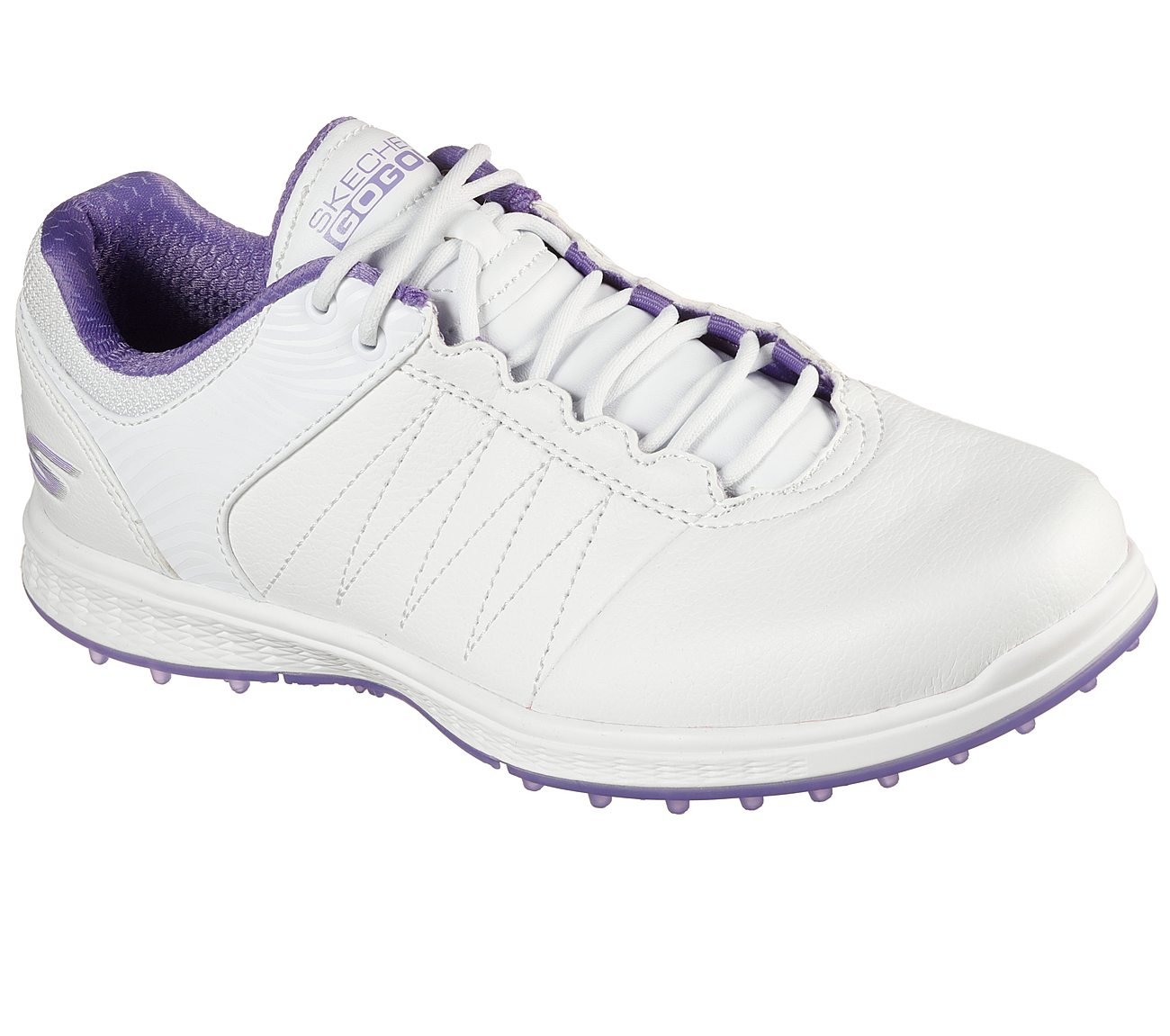 GO GOLF PIVOT, WHITE/PURPLE Footwear Lateral View