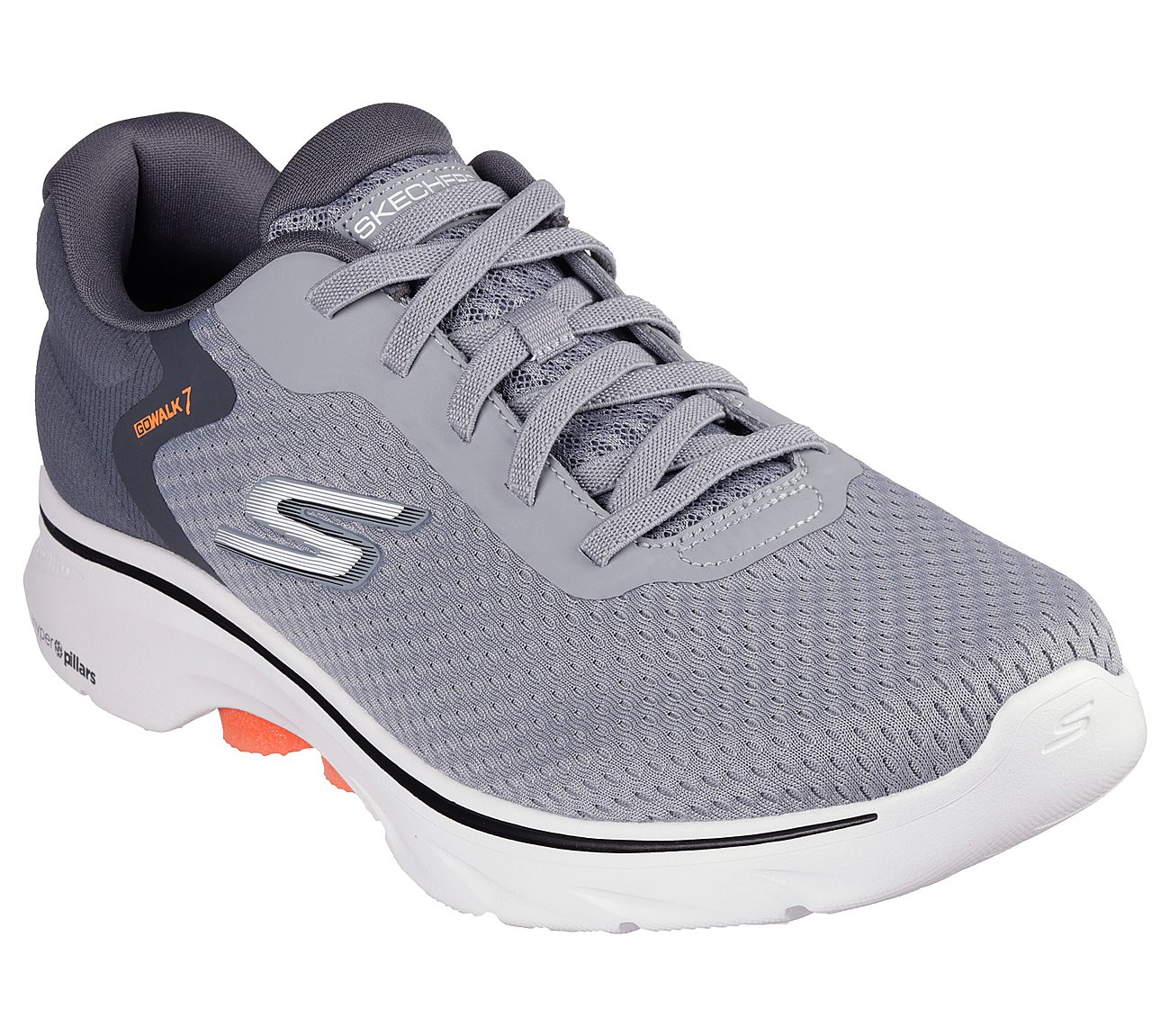 GO WALK 7 - THE CONSTRUCT, GREY/ORANGE Footwear Top View