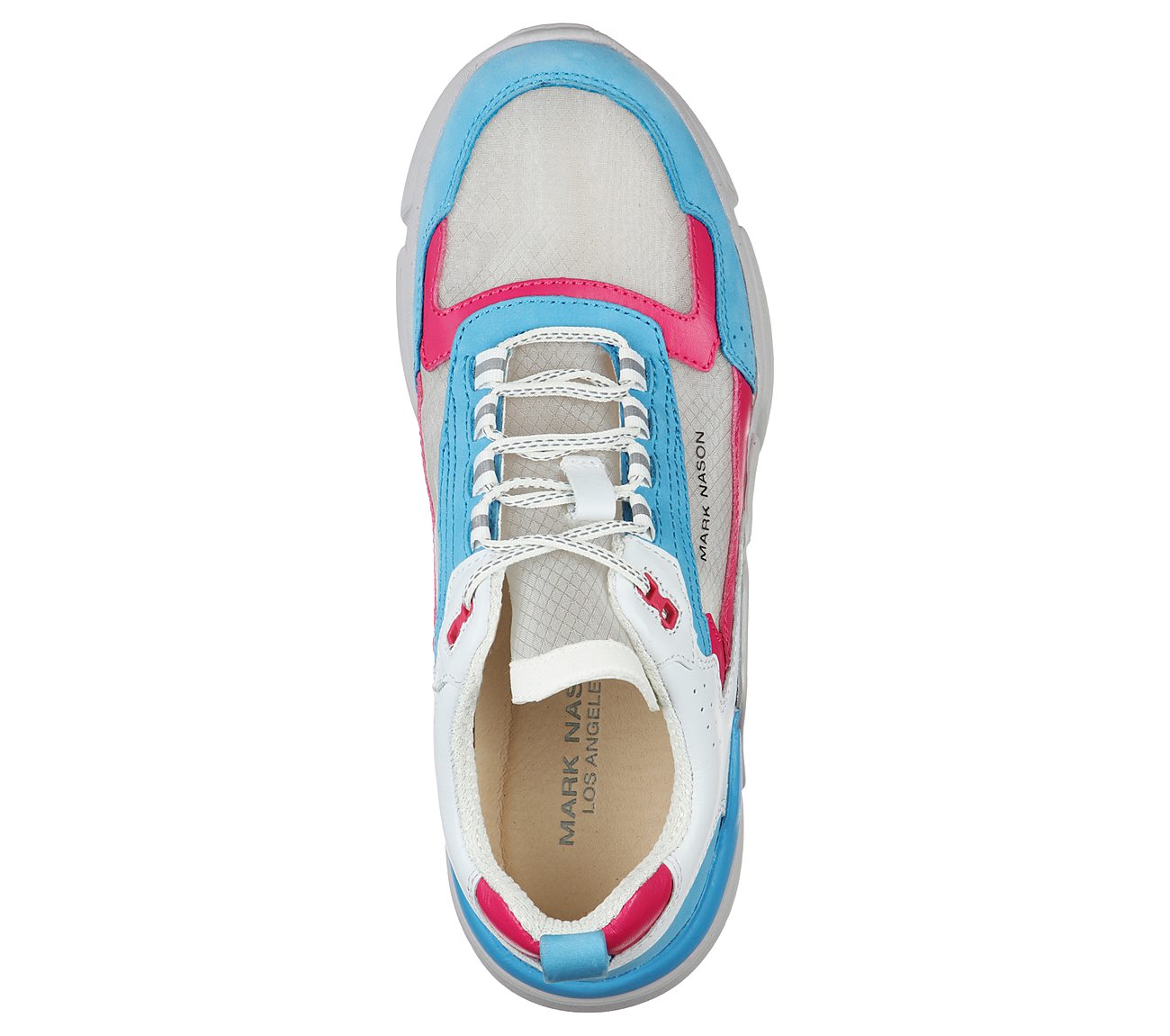 BLOCK - WEST, WHITE/BLUE/PINK Footwear Top View