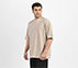 OVERSIZED SKECHERS T-SHIRT, NATURAL/SILVER Apparel Top View