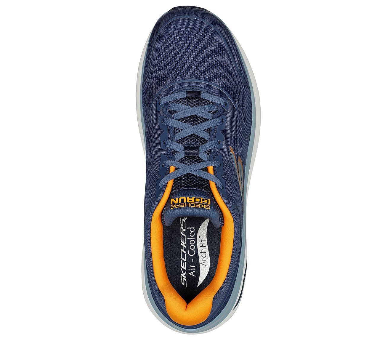 MAX CUSHIONING ARCH FIT - SWI, NAVY/ORANGE Footwear Top View