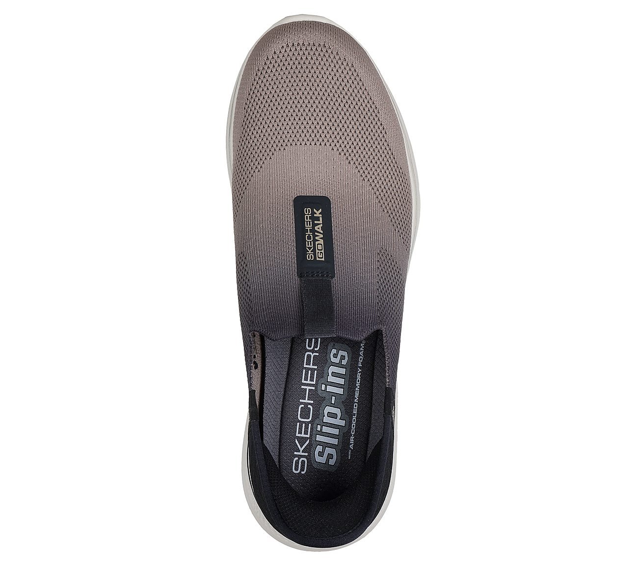 GO WALK 7 - EASY ON 2, BLACK/TAN Footwear Top View