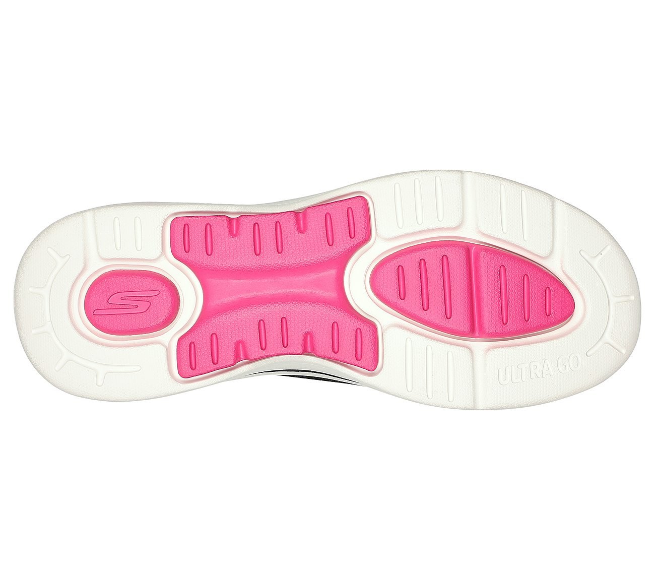 GO WALK ARCH FIT, BLACK/HOT PINK Footwear Bottom View