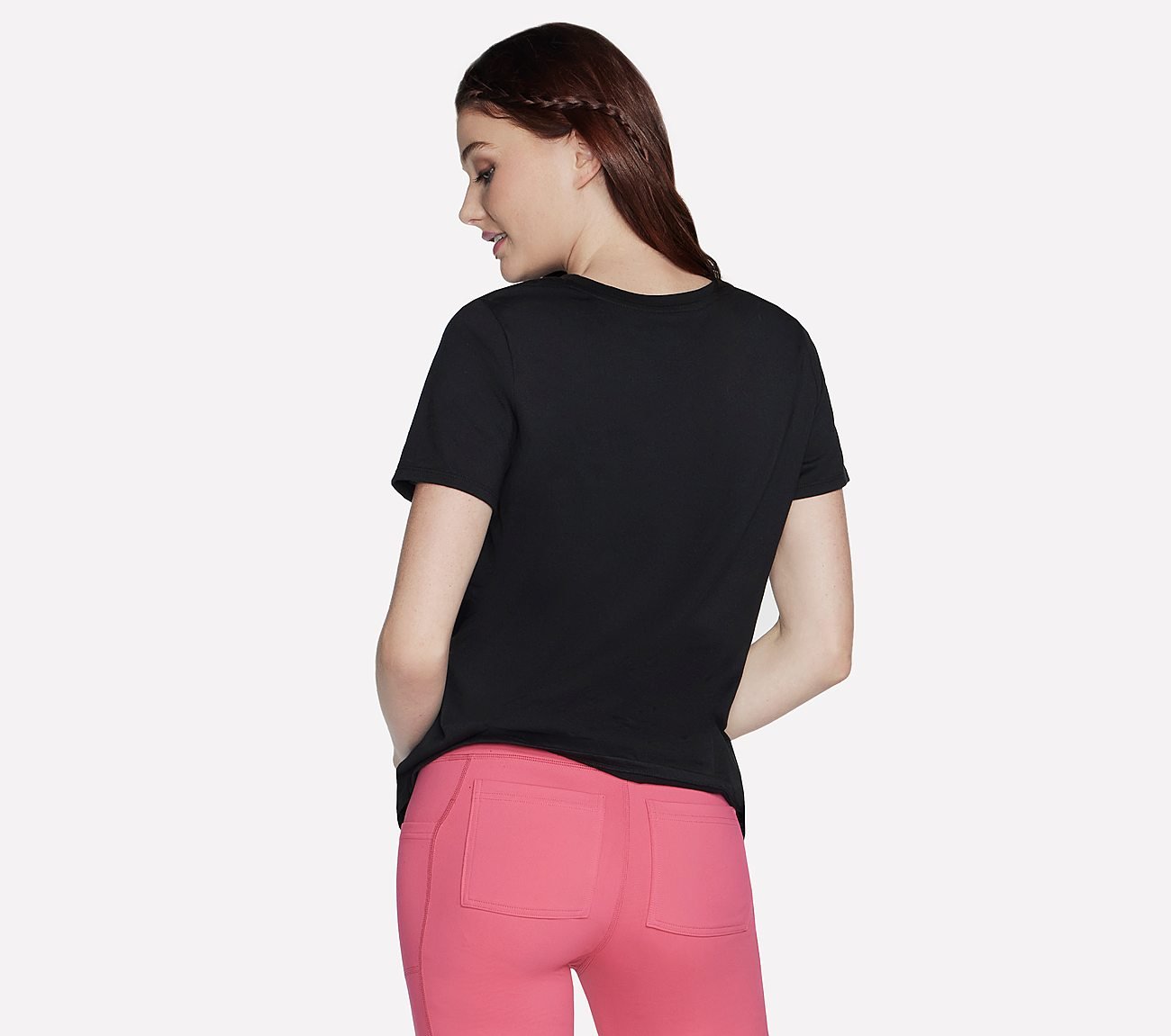 SKECHERS SHINE T-SHIRT, BBBBLACK Apparel Top View