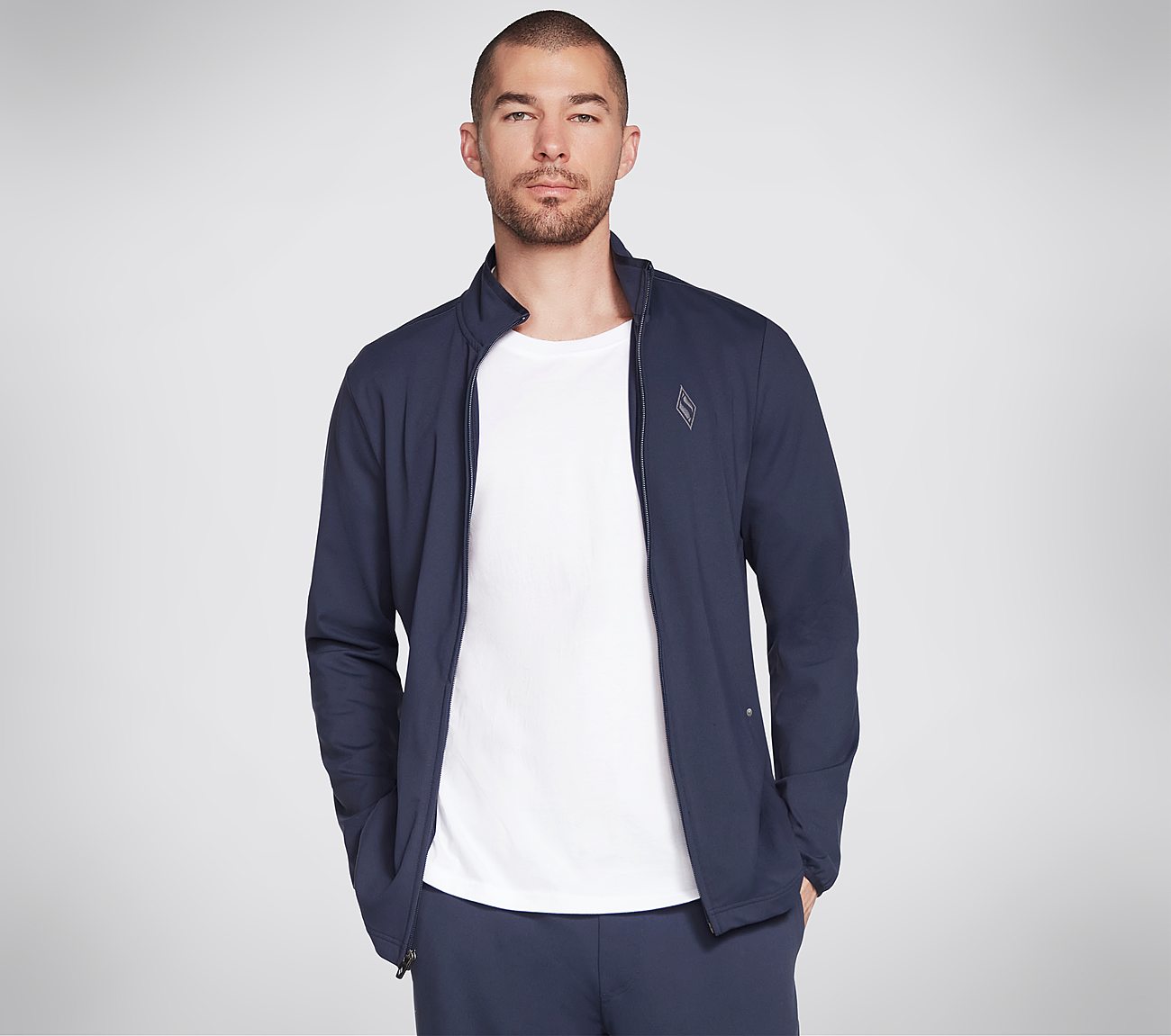 SKECHERS GOFLEX JACKET, NNNAVY Apparel Left View