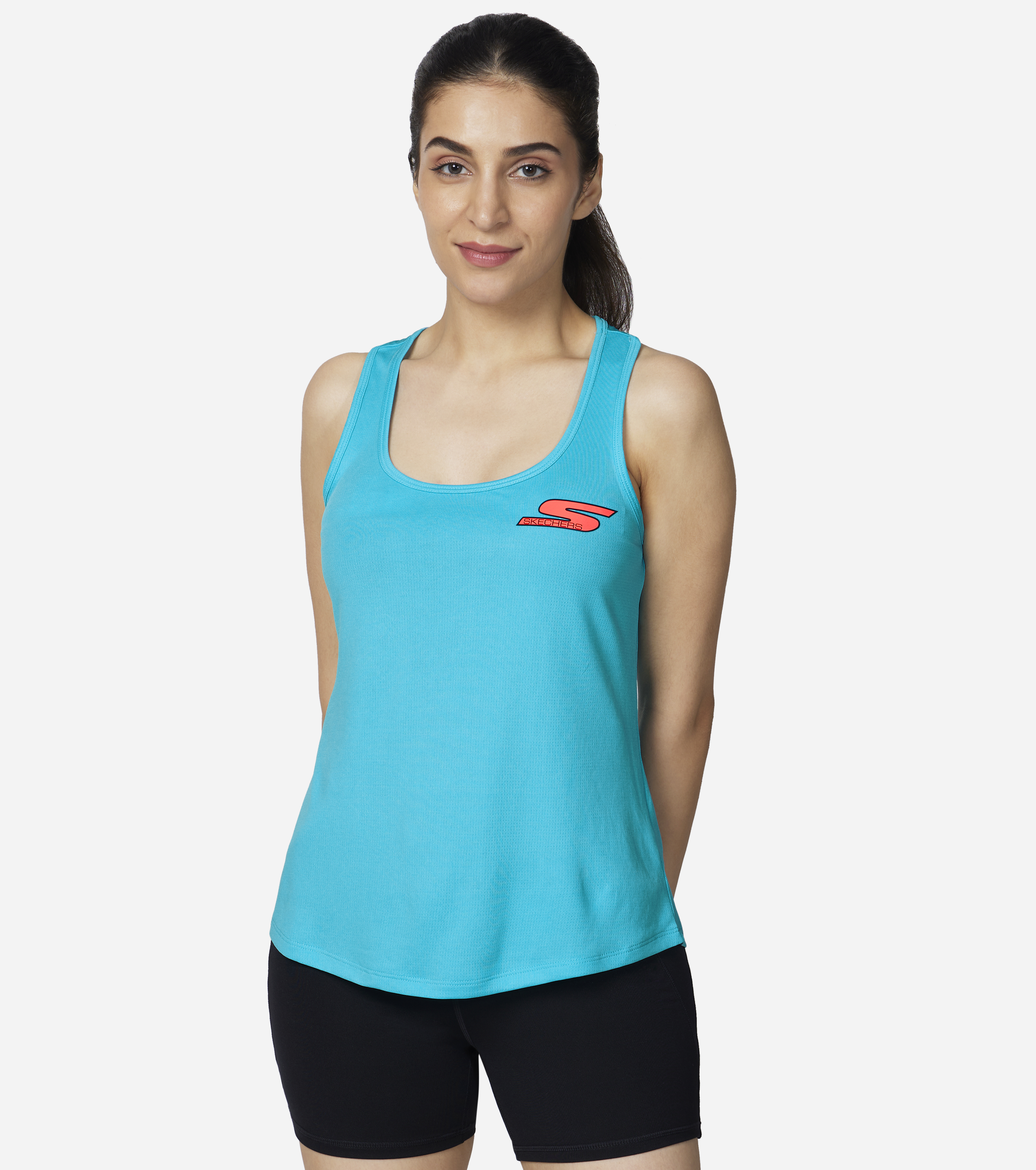 ELITE RACER TANK, LIGHT BLUE/TURQUOISE Apparels Lateral View