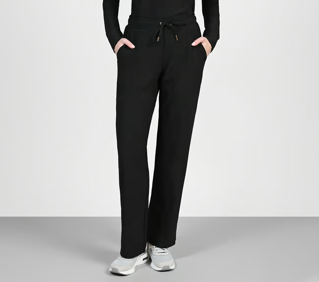 GOLUXE RIB PANT, BBBBLACK Apparels Lateral View