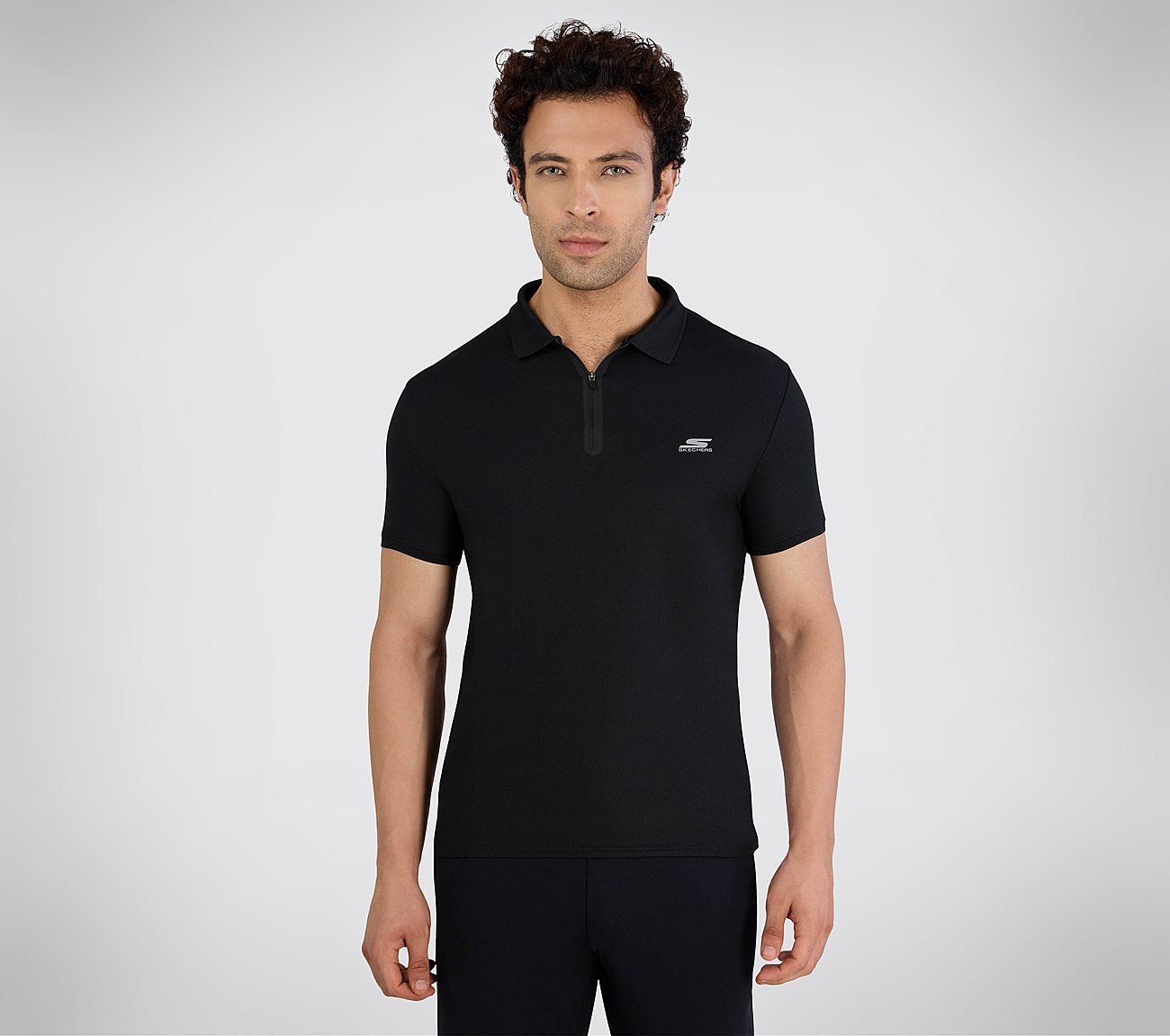 SS 1/4 ZIP POLO, BBBBLACK Apparel Lateral View
