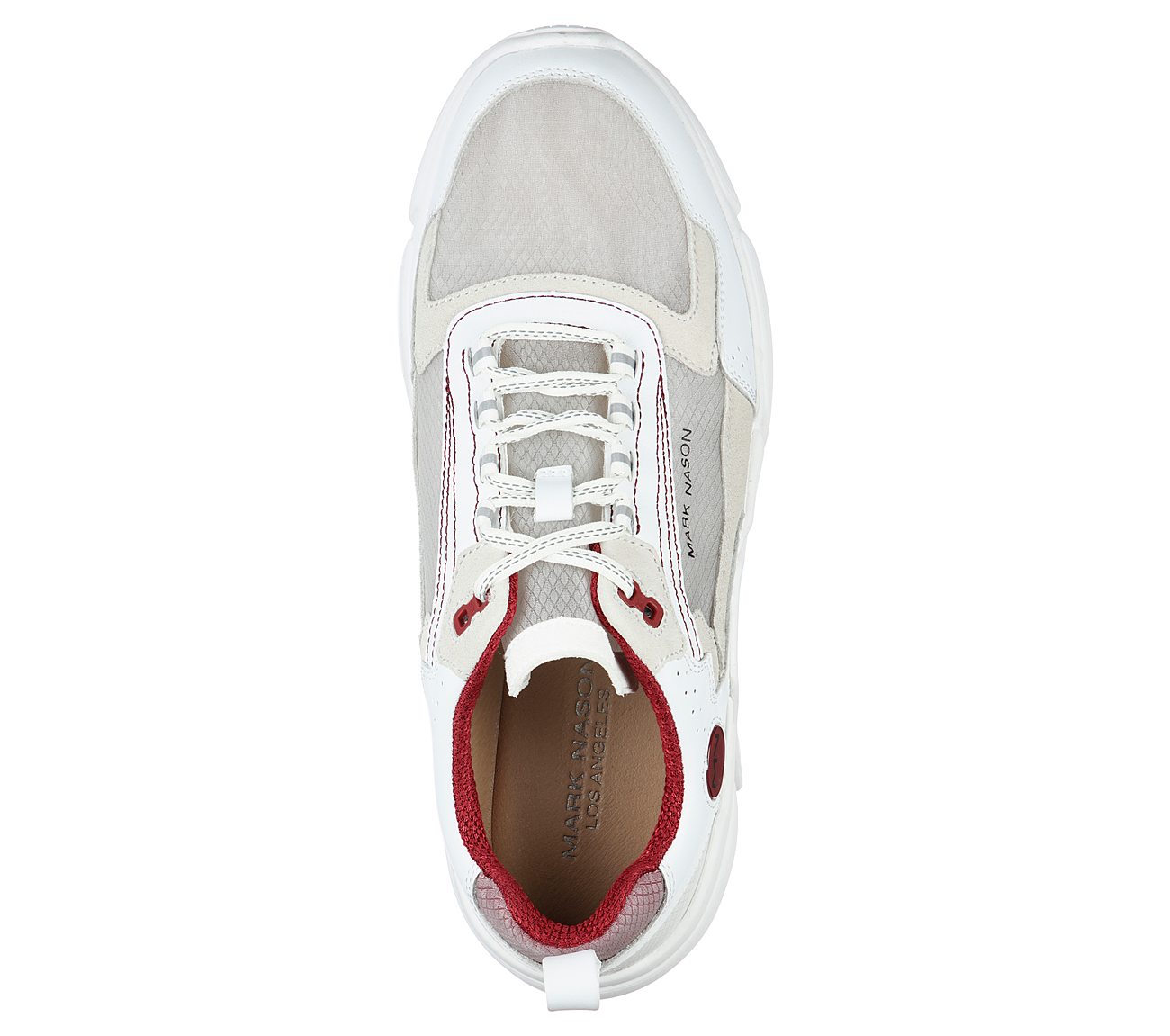BLOCK - HAZE, WHITE/RED Footwear Top View