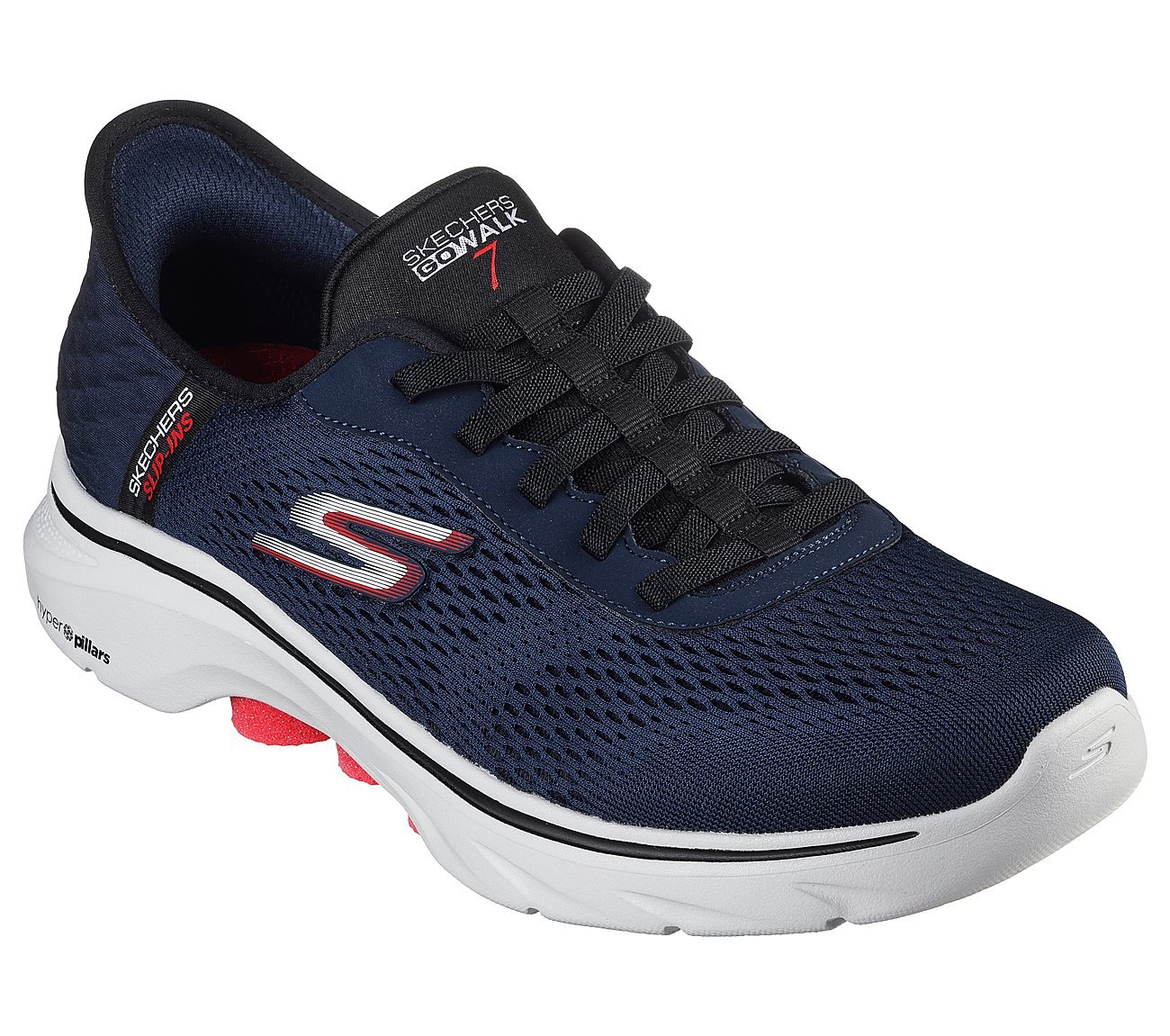 GO WALK 7 - FREE HAND 2, NAVY/RED Footwear Right View