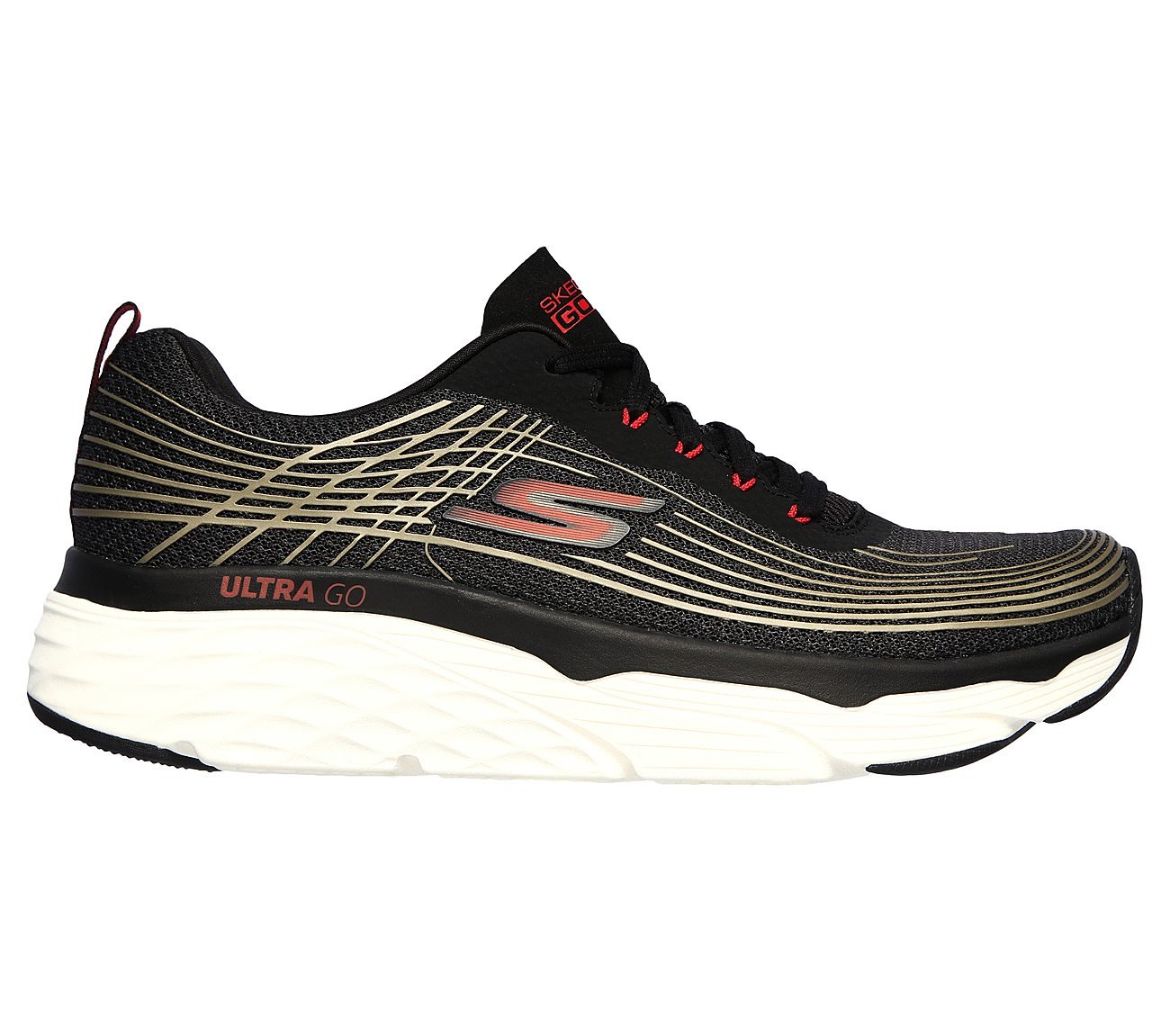 MAX CUSHIONING ELITE, BLACK/GOLD Footwear Left View