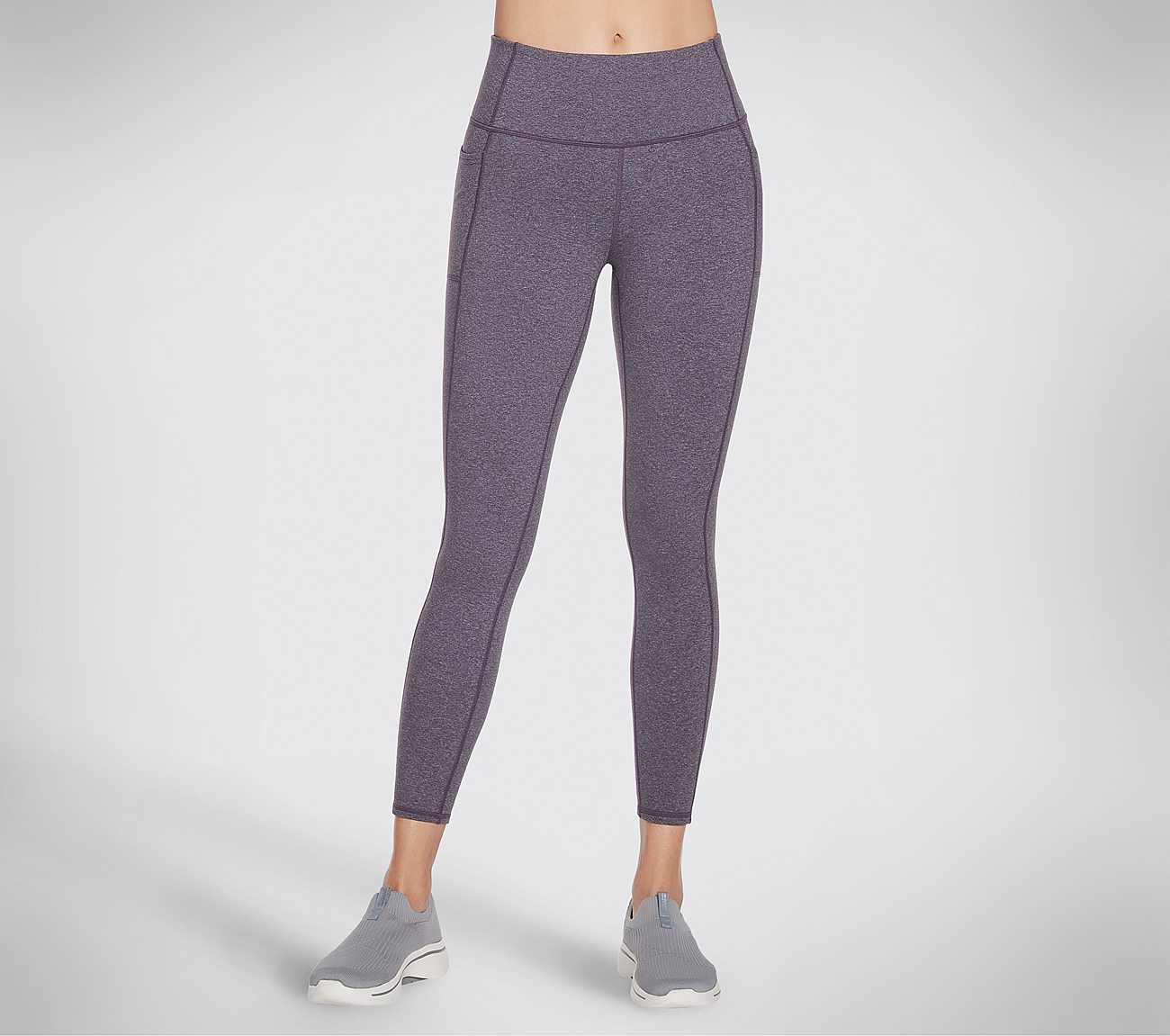 GOFLEX LUXE LEGGING, PURPLE/WHITE Apparels Lateral View