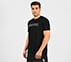 DUAL PRINT VARSITY GRAPHIC T-SHIRT, BLACK Apparel Top View