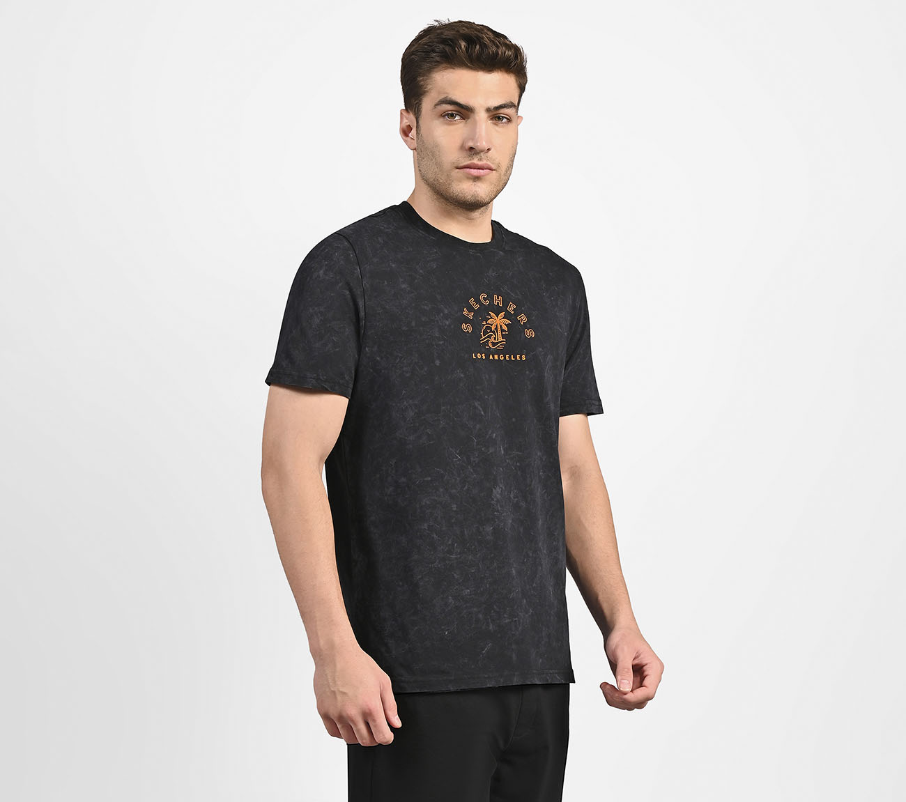ACID WASH GRAPHIC T-SHIRT, BLACK Apparel Bottom View