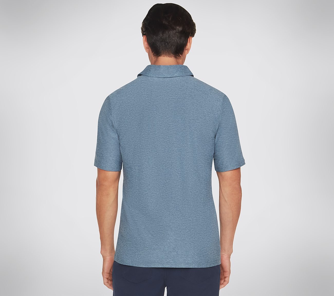 GODRI ALL DAY POLO, BLUE/GREY Apparels Top View