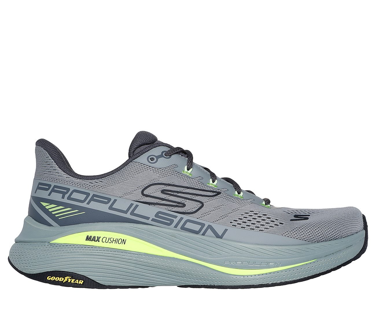 MAX CUSHIONING PROPULSION, GREY/MULTI Footwear Lateral View