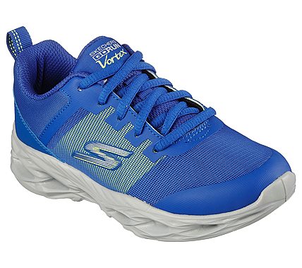GO RUN VORTEX - STORM, BLUE/LIME Footwear Lateral View