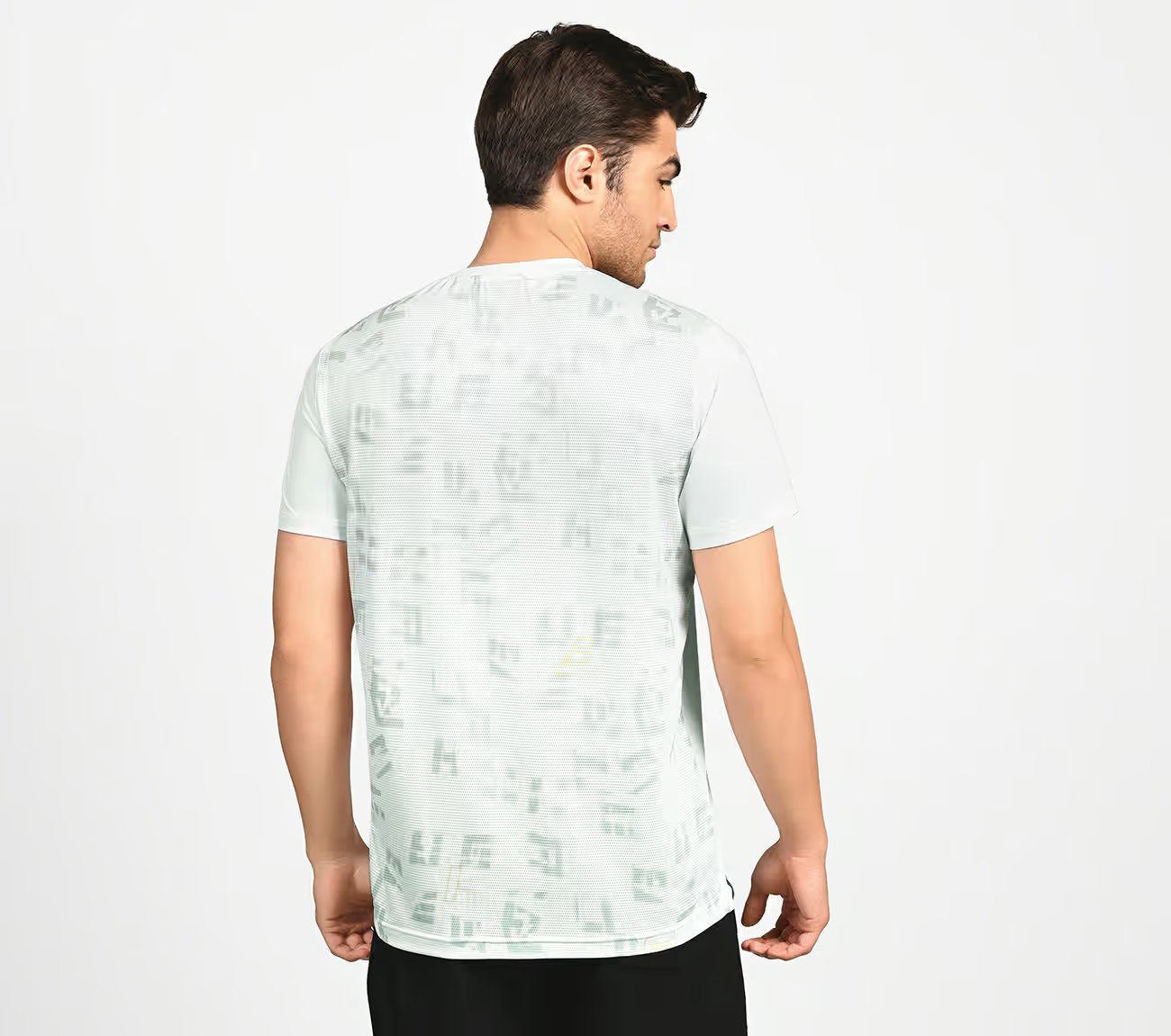 SL MESH SCRIBBLE TEE, WHITE/LAVENDER/MINT Apparel Left View