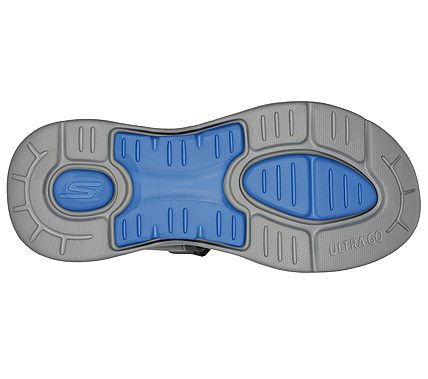 GO WALK ARCH FIT SANDAL-MISSI, CHARCOAL/BLUE Footwear Bottom View