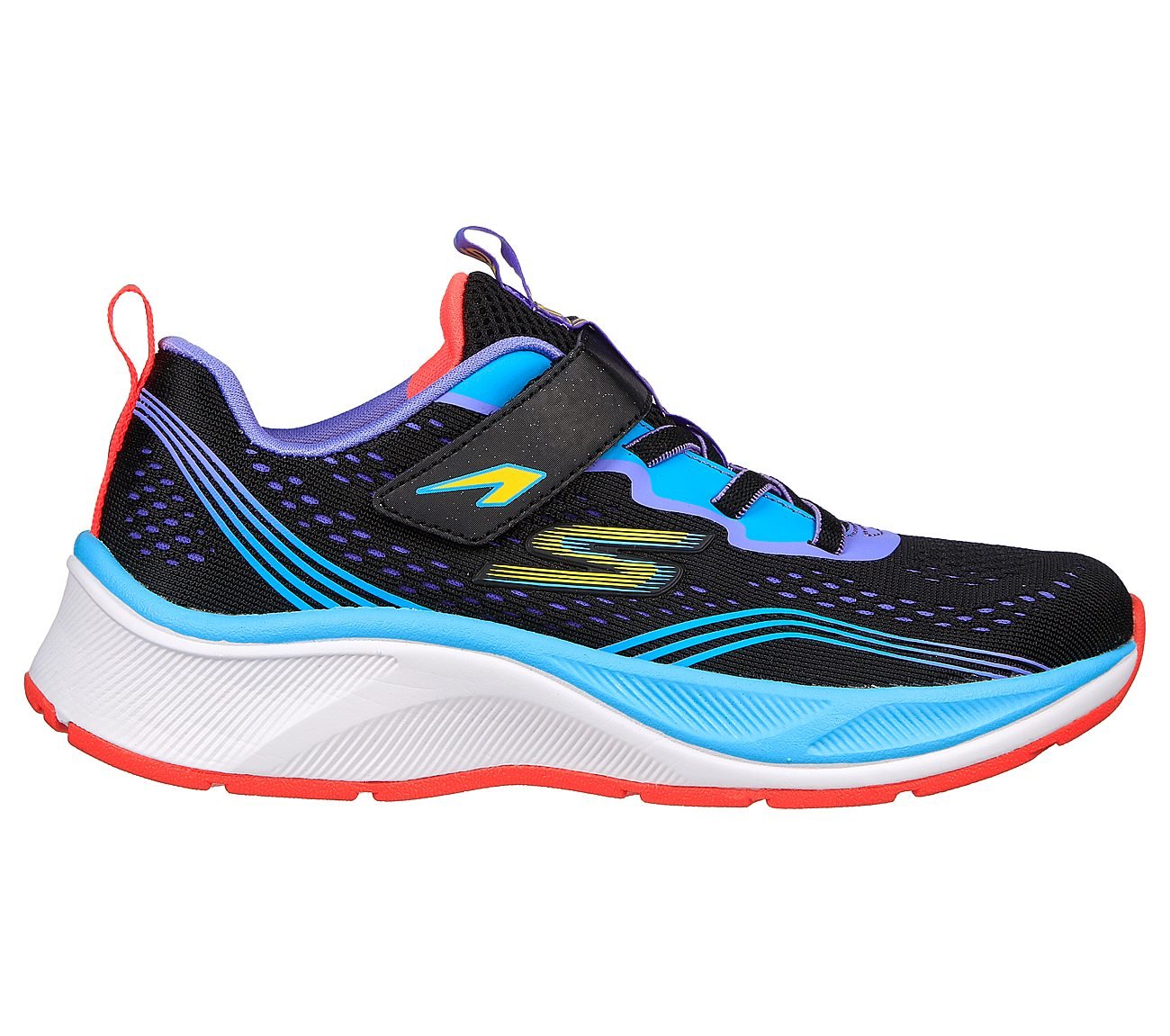SKECHERS ELITE SPORT - 3 2 GO, BLACK/MULTI Footwear Lateral View
