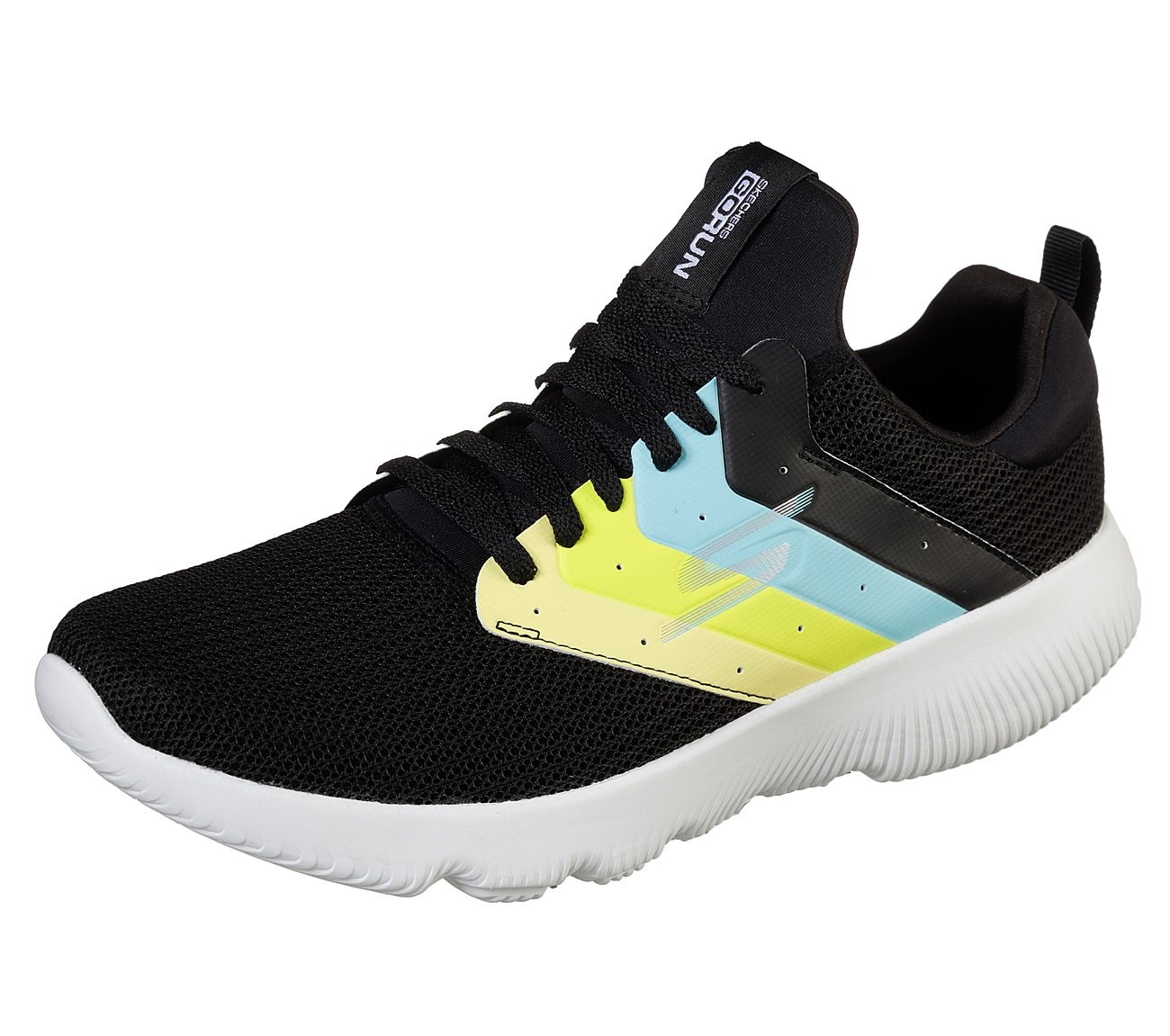 GO RUN FOCUS-SAGATORI, BLACK/MULTI Footwear Lateral View