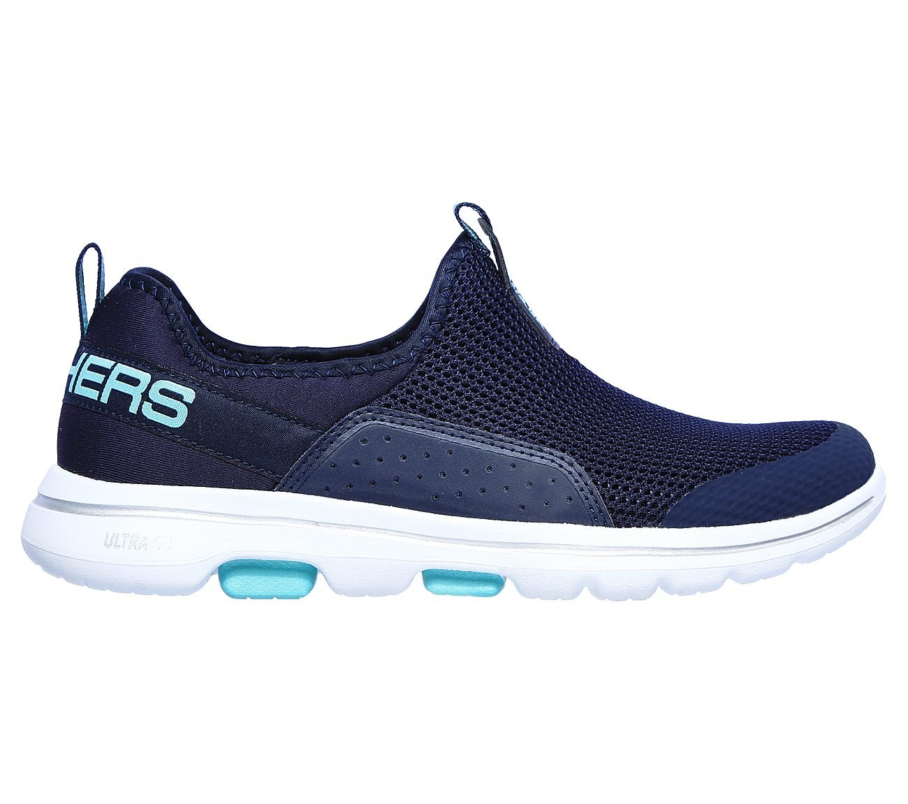 GO WALK 5 - SOVEREIGN, NAVY/AQUA Footwear Lateral View
