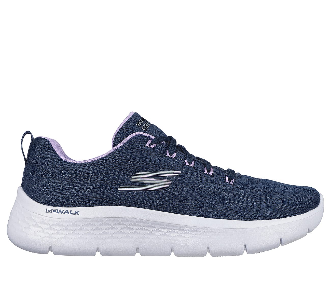 GO WALK FLEX - STRIKING LOOK, NAVY/LAVENDER Footwear Lateral View